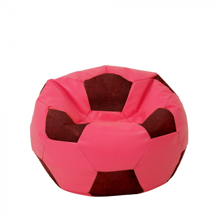 Mondo Ball - fotoliu puf - imitatie piele - roz/visiniu [1]