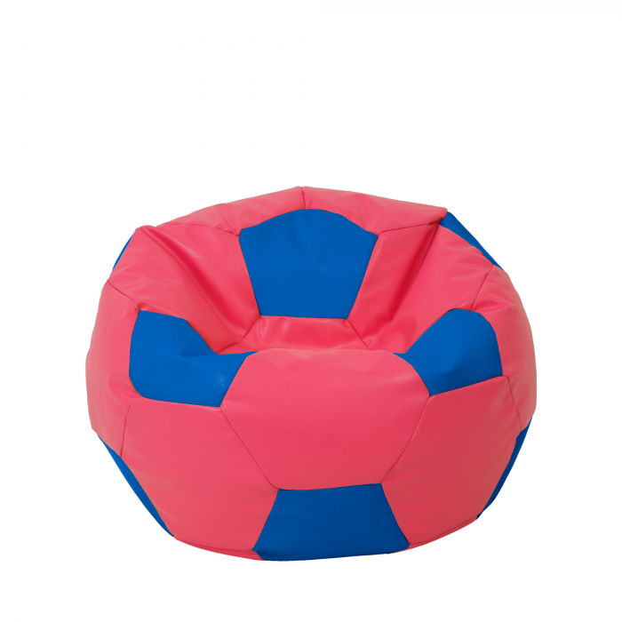 Mondo Ball - fotoliu puf - imitatie piele - roz/albastru [1]