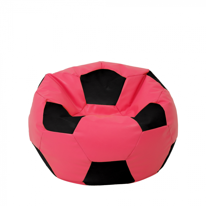 Mondo Ball - fotoliu puf - imitatie piele - roz/negru [1]