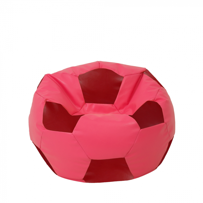 Mondo Ball - fotoliu puf - imitatie piele - roz/rosu [1]