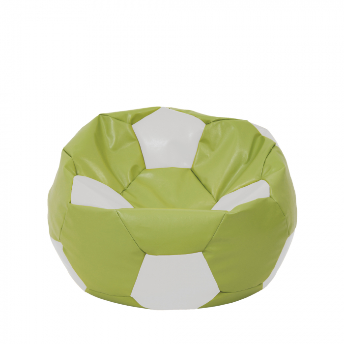 Mondo Ball - fotoliu puf - imitatie piele - verde/alb [1]