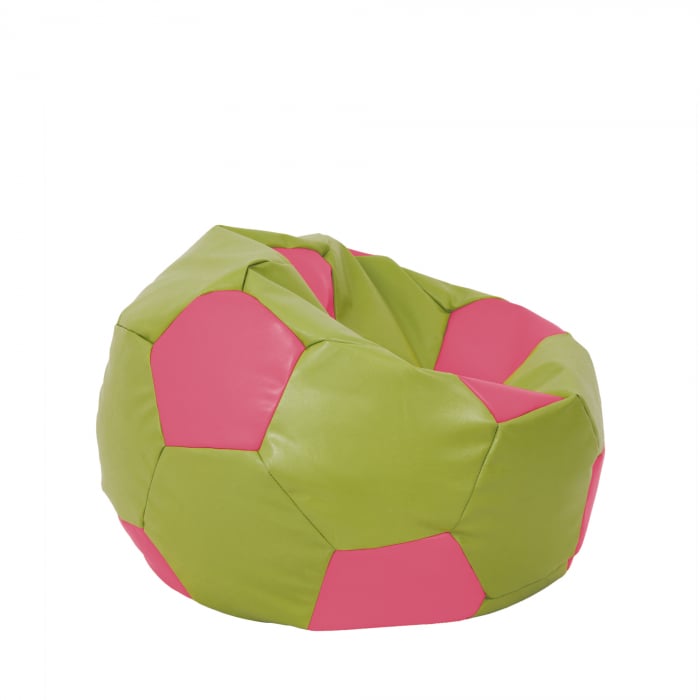 Mondo Ball - fotoliu puf - imitatie piele - verde/roz [2]