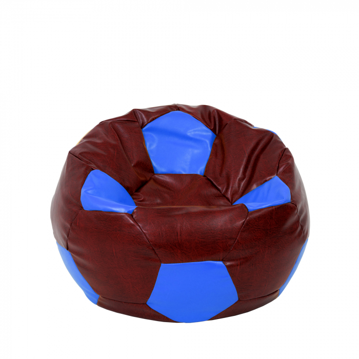 Mondo Ball - fotoliu puf - imitatie piele - visiniu/albastru [1]