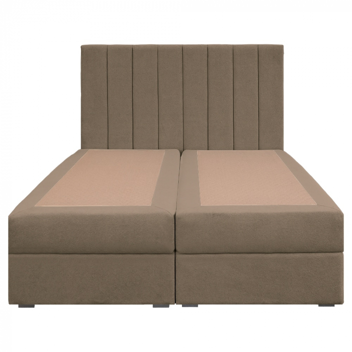 Pat dublu tapițat boxspring Columbia cu lada, cappuccino, 140/200 [2]