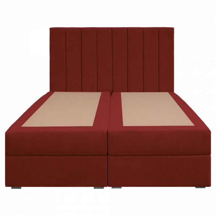 Pat dublu tapițat boxspring Columbia cu lada, rosu, 140/200 [2]