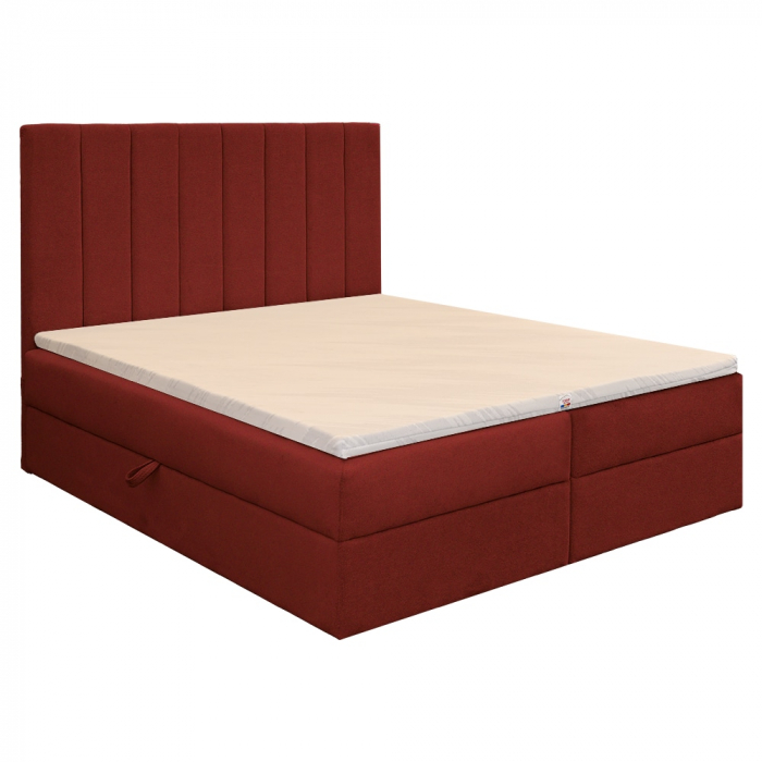 Pat dublu tapițat boxspring Columbia cu lada, rosu, 140/200 [3]