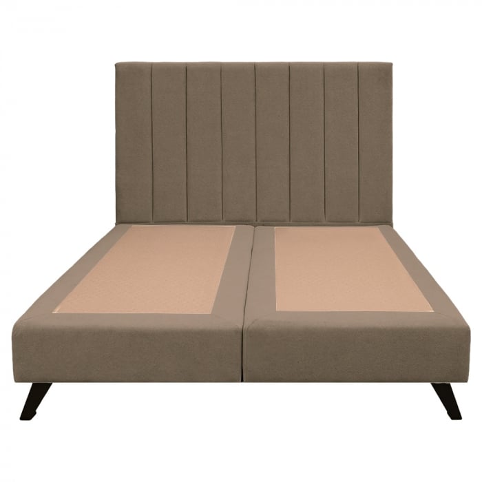Pat dublu tapițat boxspring Columbia cu picioare, cappuccino, 160/200 [3]