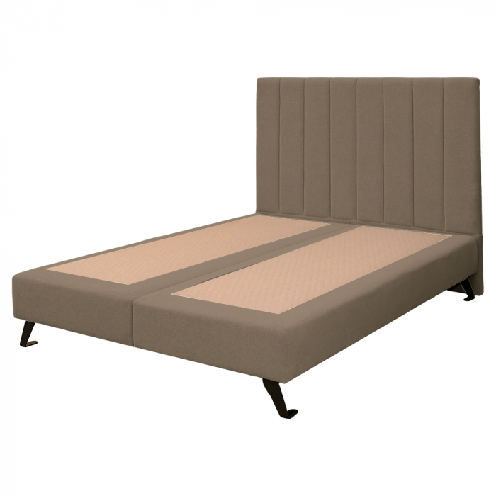 Pat dublu tapițat boxspring Columbia cu picioare, cappuccino, 180/200 [5]