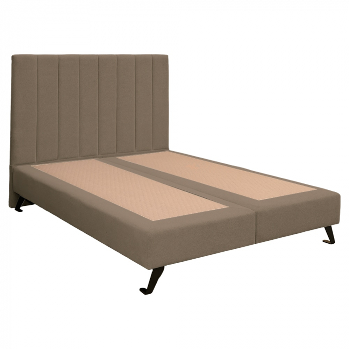 Pat dublu tapițat boxspring Columbia cu picioare, cappuccino, 180/200 [4]
