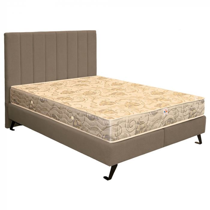 Pat dublu tapițat boxspring Columbia cu picioare, cappuccino, 180/200 [3]