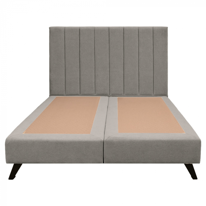 Pat dublu tapițat boxspring Columbia cu picioare, gri deschis, 160/200 [3]