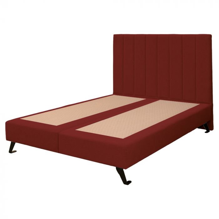 Pat dublu tapițat boxspring Columbia cu picioare, rosu, 180/200 [5]
