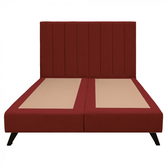 Pat dublu tapițat boxspring Columbia cu picioare, rosu, 180/200 [3]