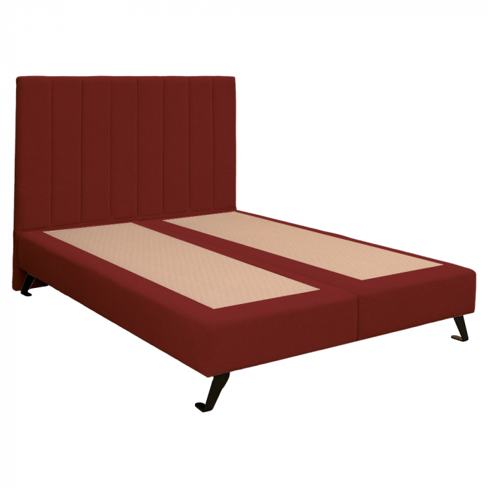 Pat dublu tapițat boxspring Columbia cu picioare, rosu, 180/200 [4]