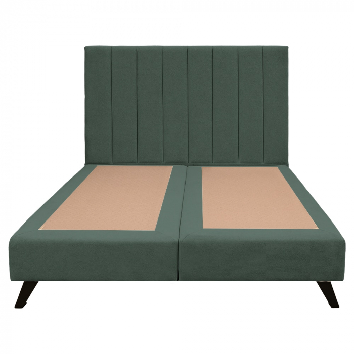 Pat dublu tapițat boxspring Columbia cu picioare, verde, 140/200 [3]
