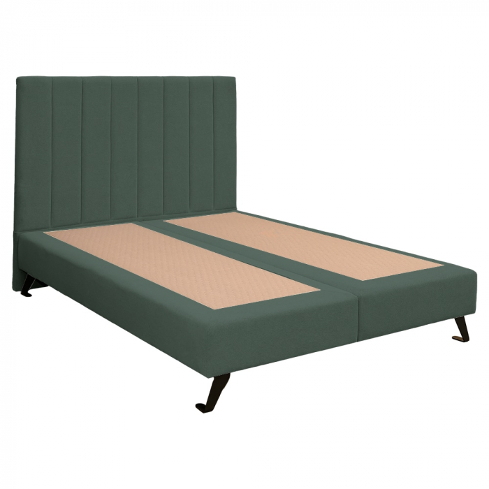 Pat dublu tapițat boxspring Columbia cu picioare, verde, 180/200 [4]