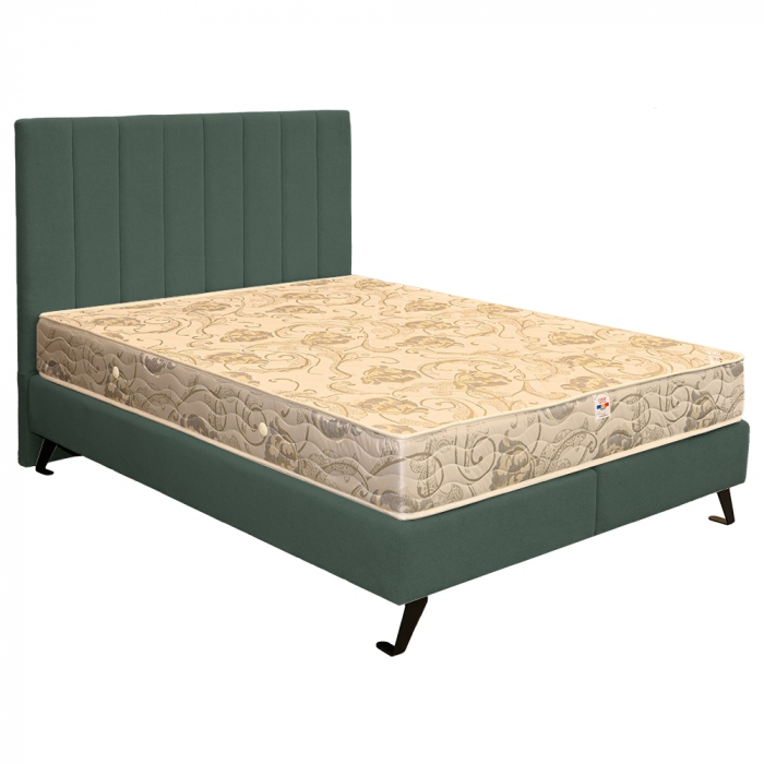 Pat dublu tapițat boxspring Columbia cu picioare, verde, 180/200 [2]
