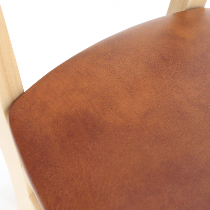Scaun Paesana, cadru fag, material piele ecologica cognac [4]