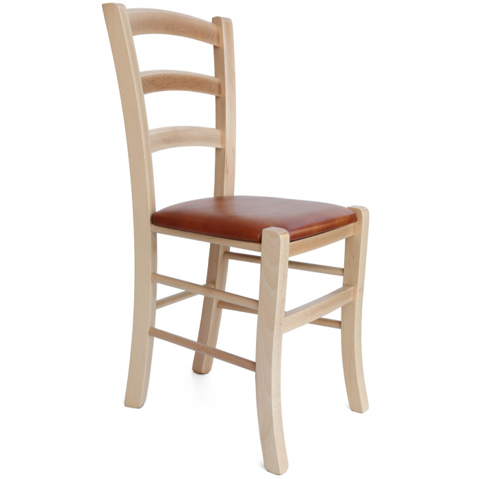 Scaun Paesana, cadru fag, material piele ecologica cognac [1]