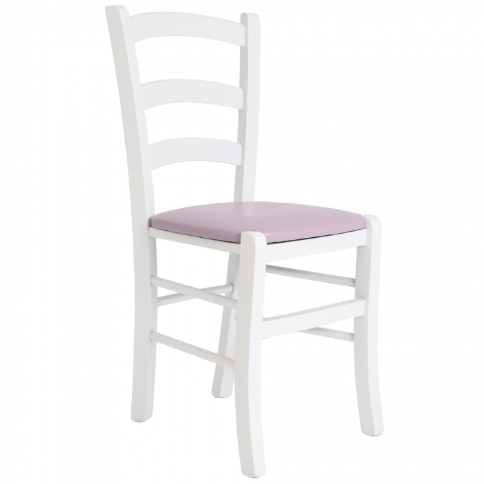 Scaun Paesana, cadru fag, culoare alb, material piele ecologica mov [1]