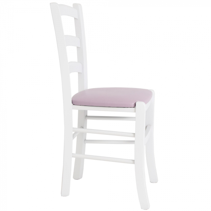 Scaun Paesana, cadru fag, culoare alb, material piele ecologica mov [2]