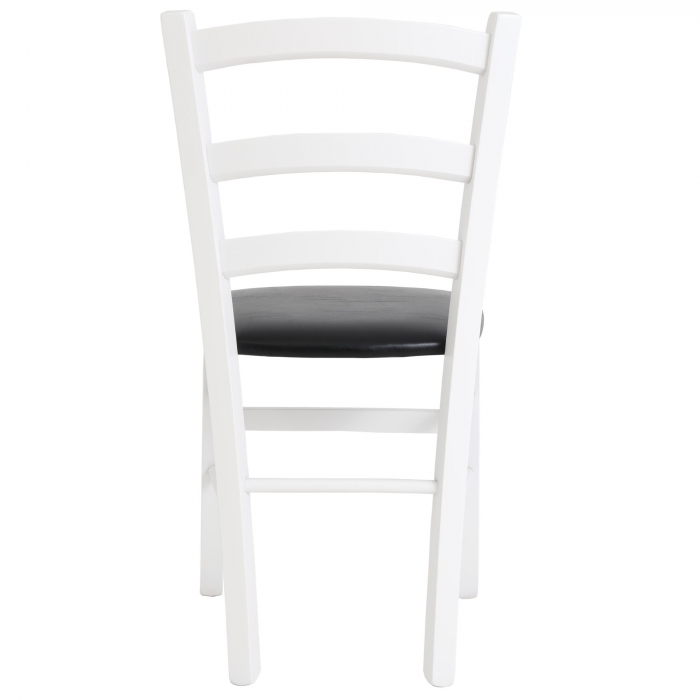 Scaun Paesana, cadru fag, culoare alb, material piele ecologica negru [4]