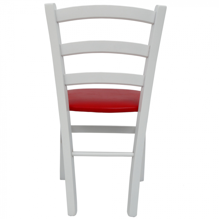 Scaun Paesana, cadru fag, culoare alb, material piele ecologica rosu [3]