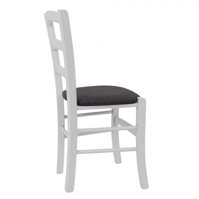 Scaun Paesana, cadru fag, culoare alb, material stofa S05 gri [3]