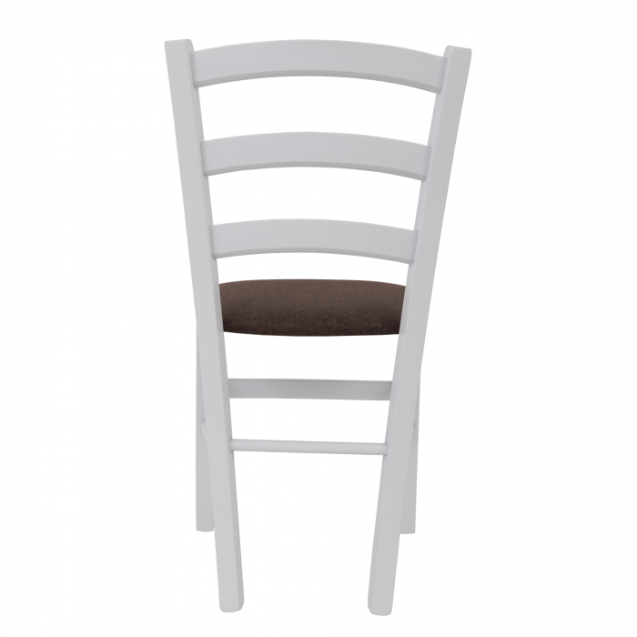 Scaun Paesana, cadru fag, culoare alb, material stofa S04 maro [4]