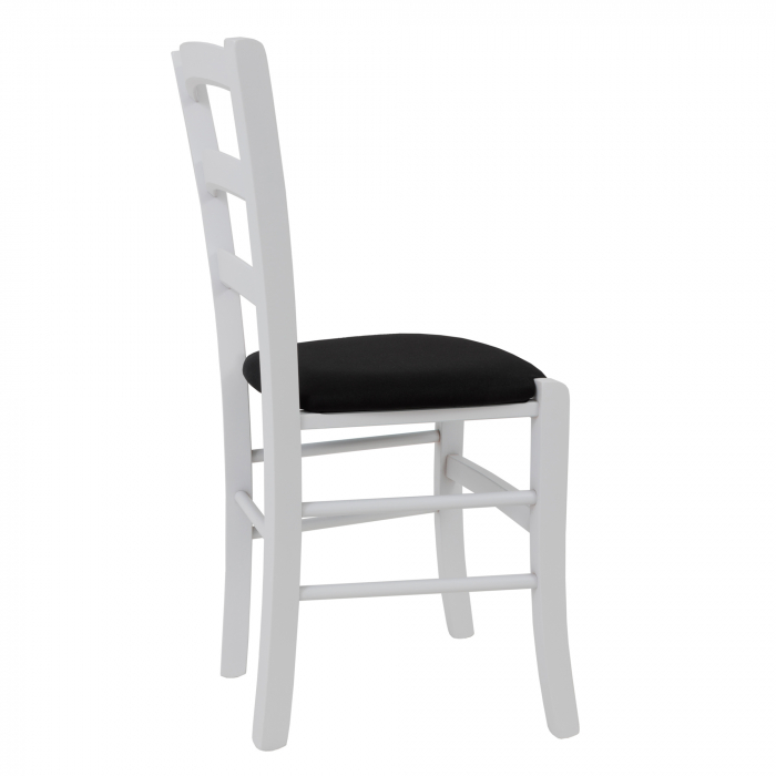 Scaun Paesana, cadru fag, culoare alb, material stofa S14 negru [3]