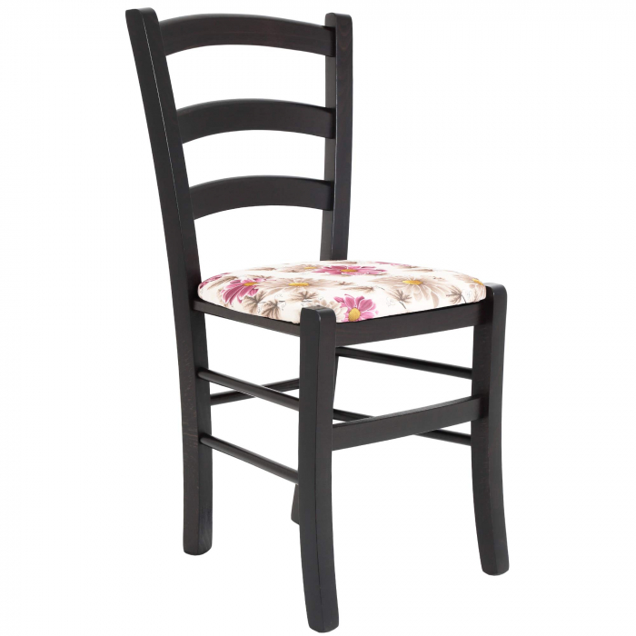 Scaun Paesana, cadru fag, culoare wenge, material stofa print floral mov [1]
