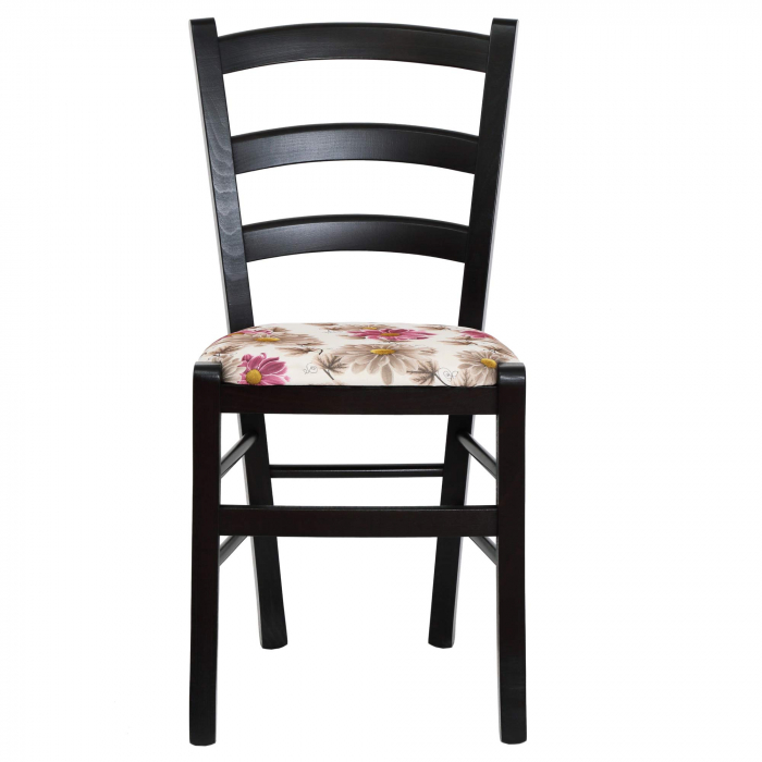 Scaun Paesana, cadru fag, culoare wenge, material stofa print floral mov [4]
