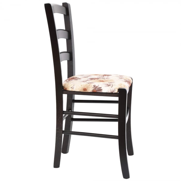 Scaun Paesana, cadru fag, culoare wenge, material stofa print floral maro [2]