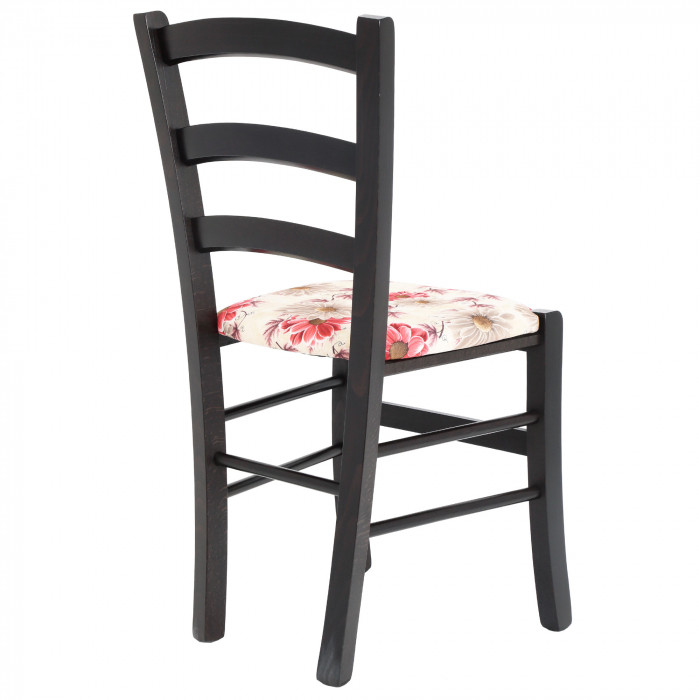 Scaun Paesana, cadru fag, culoare wenge, material stofa print floral rosu [3]