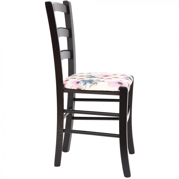Scaun Paesana, cadru fag, culoare wenge, material stofa print floral turcoaz [2]