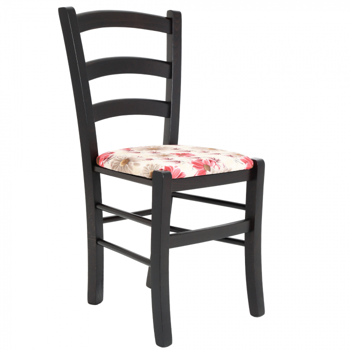 Scaun Paesana, cadru fag, culoare wenge, material stofa print floral rosu [1]