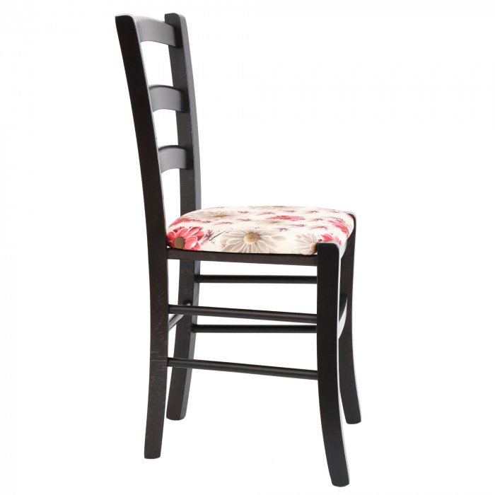 Scaun Paesana, cadru fag, culoare wenge, material stofa print floral rosu [2]