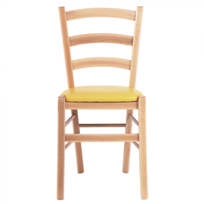 Scaun Paesana, cadru fag, material piele ecologica galben [5]