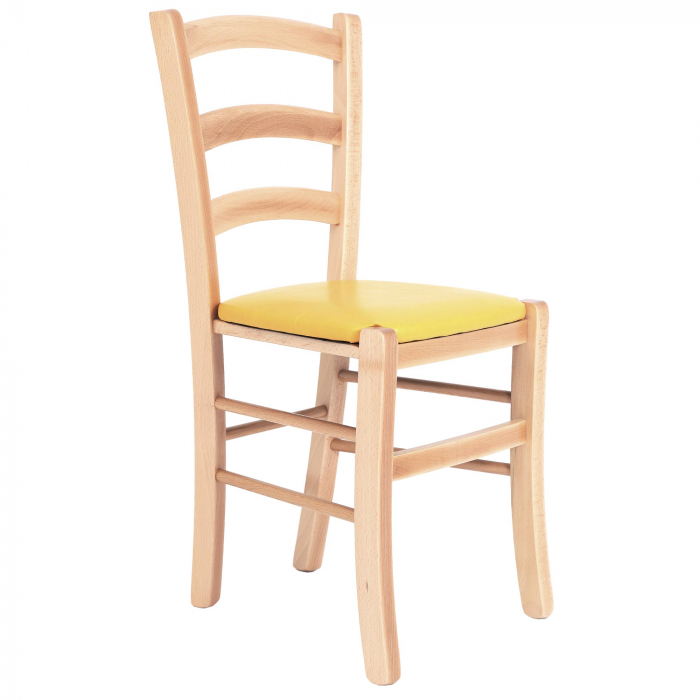 Scaun Paesana, cadru fag, material piele ecologica galben [1]