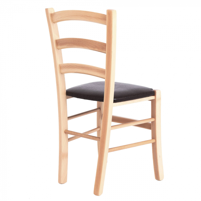 Scaun Paesana, cadru fag, material piele ecologica maro [3]