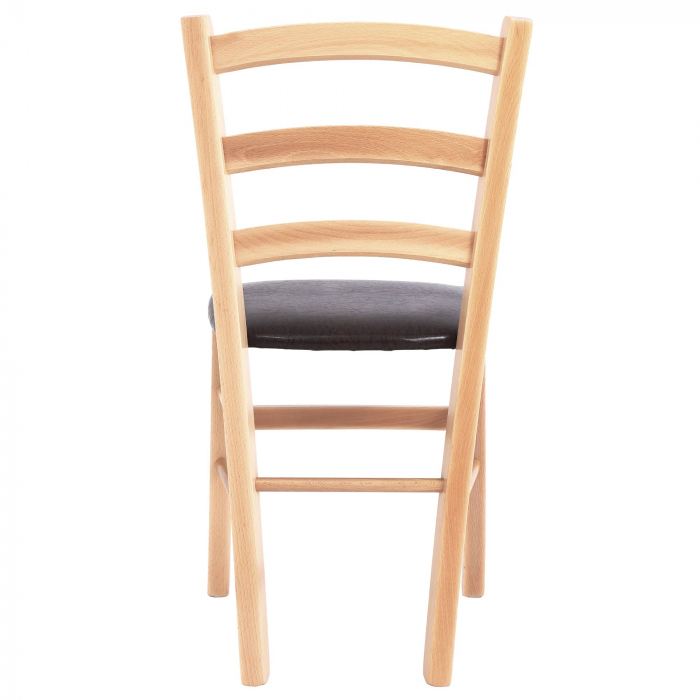 Scaun Paesana, cadru fag, material piele ecologica maro [4]