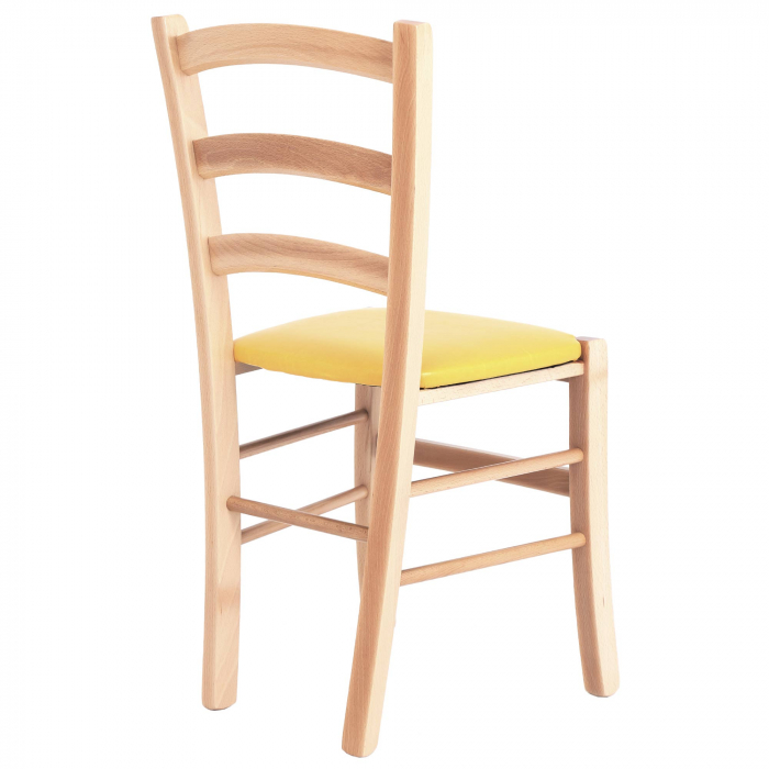 Scaun Paesana, cadru fag, material piele ecologica galben [3]