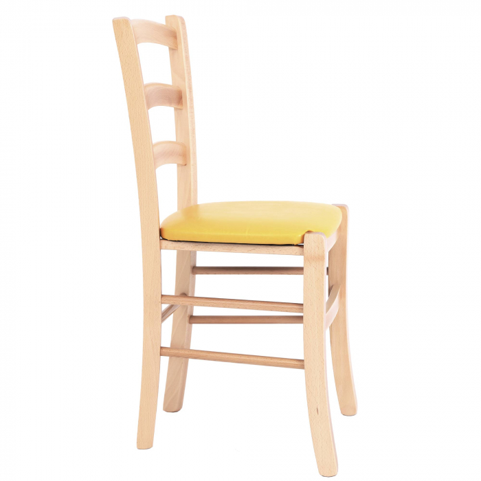 Scaun Paesana, cadru fag, material piele ecologica galben [2]