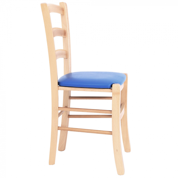 Scaun Paesana, cadru fag, material piele ecologica albastru [1]