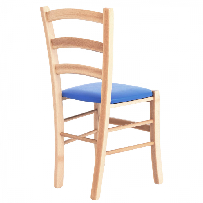 Scaun Paesana, cadru fag, material piele ecologica albastru [2]
