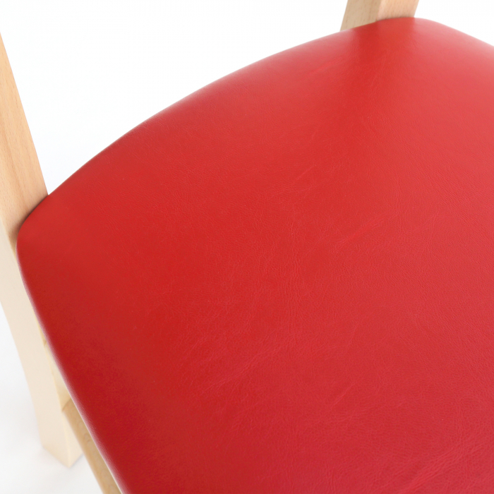 Scaun Paesana, cadru fag, material piele ecologica rosu [5]