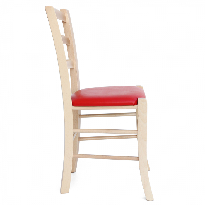 Scaun Paesana, cadru fag, material piele ecologica rosu [3]