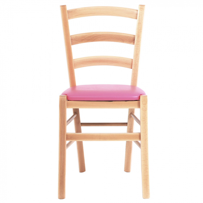 Scaun Paesana, cadru fag, material piele ecologica roz [5]