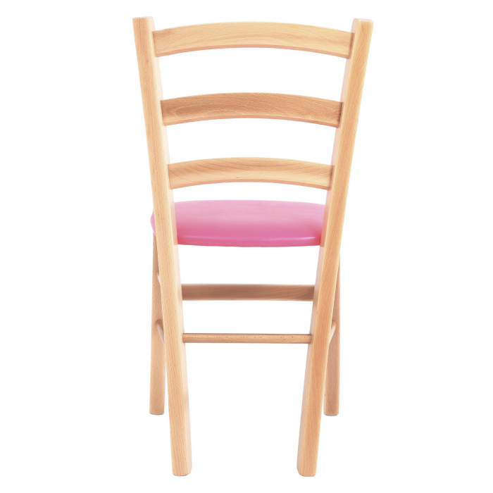 Scaun Paesana, cadru fag, material piele ecologica roz [4]