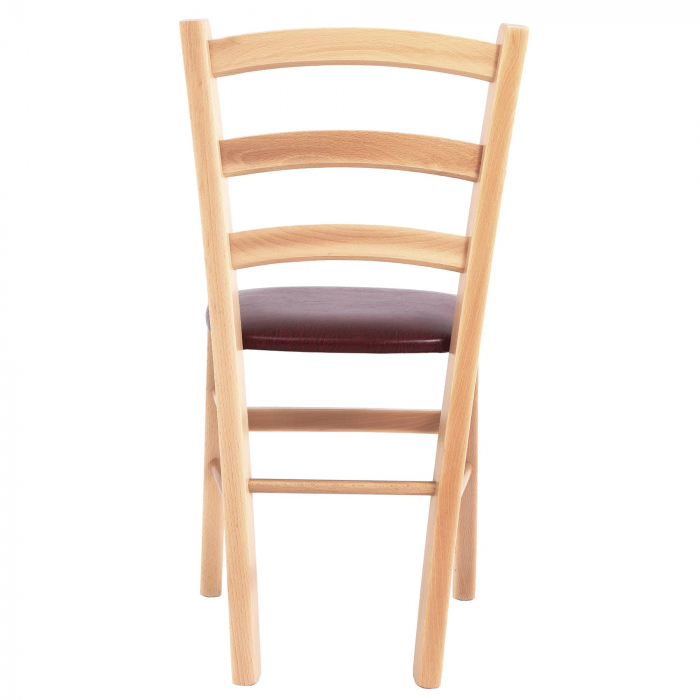Scaun Paesana, cadru fag, material piele ecologica visiniu [4]